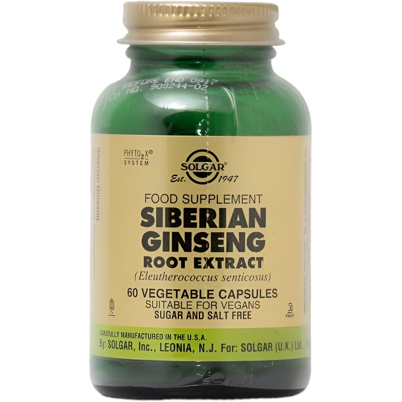 Ειδικό Συμπλήρωμα Διατροφής Solgar Siberian Ginseng Root Extract - 60 κάψουλες