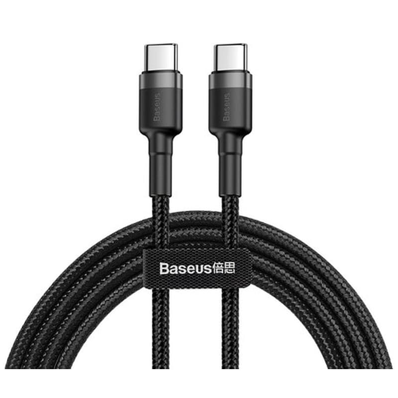 Baseus Καλώδιο Usb Type-c Catklf-hg1, 3a 60w, Pd2.0, 2m, Μαύρο-γκρι