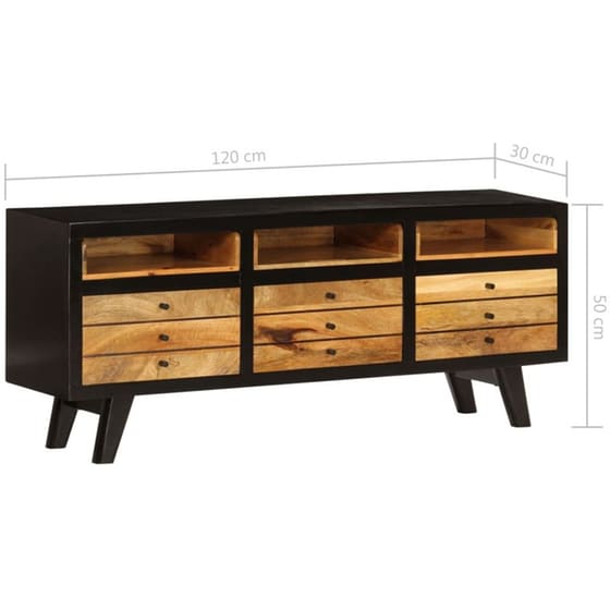 Έπιπλο Τηλεόρασης VidaXL από Ξύλο 120x30x50cm - Καφέ/Μαύρο image 17