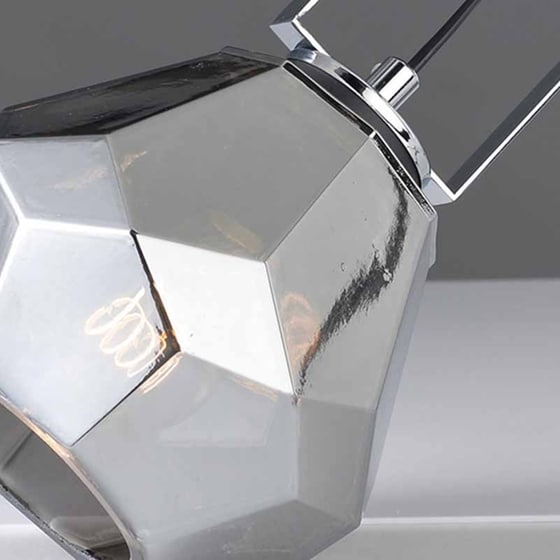 Πορτατίφ Aca Diamondra V371481tg Μεταλλικό 18x18x27 cm - Ασημί/Διάφανο image 1