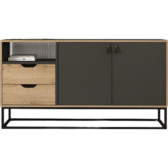 Μπουφές 24Mall Barbara από Μοριοσανίδα/Μέταλλο 150x35x80 cm - Καφέ/Μαύρος image 0