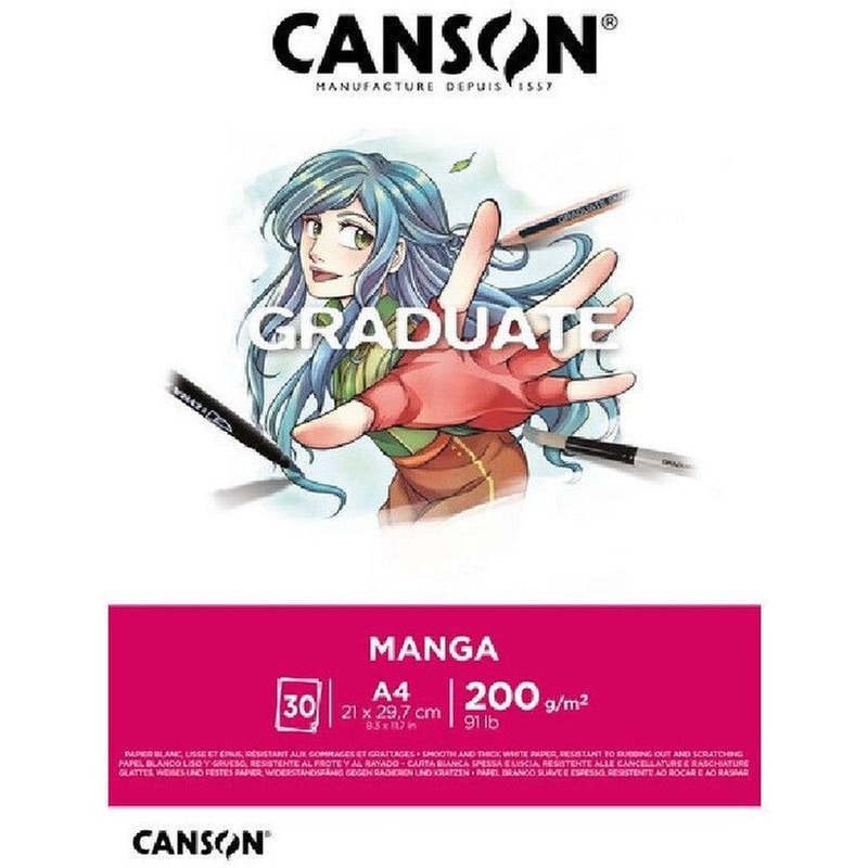 CANSON Μπλοκ Canson Graduate Manga A4 200gr 30φ