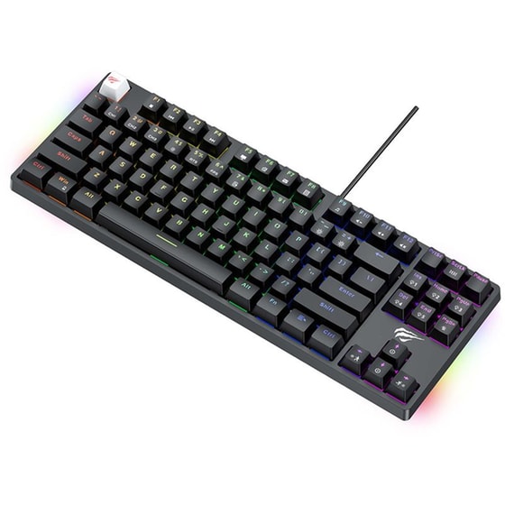 Havit KB890L Gaming Ενσύρματο Πληκτρολόγιο με RGB Φωτισμό Μαύρο (US) image 3