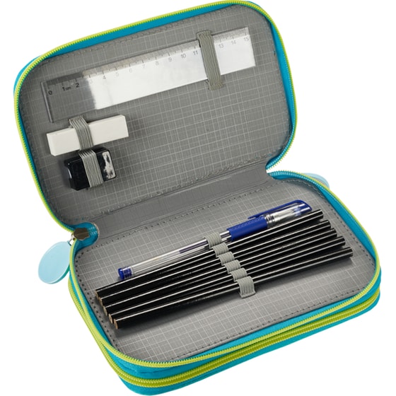 Κασετίνα Παραλληλόγραμμη Γεμάτη Coolbee Dino Διπλή image 2