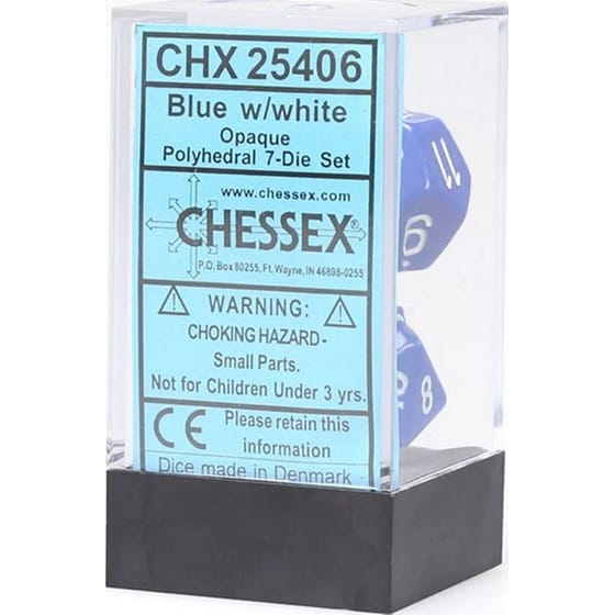 Σετ Ζάρια Opaque Polyhedral 7-die Sets Blue /White Chessex image 2