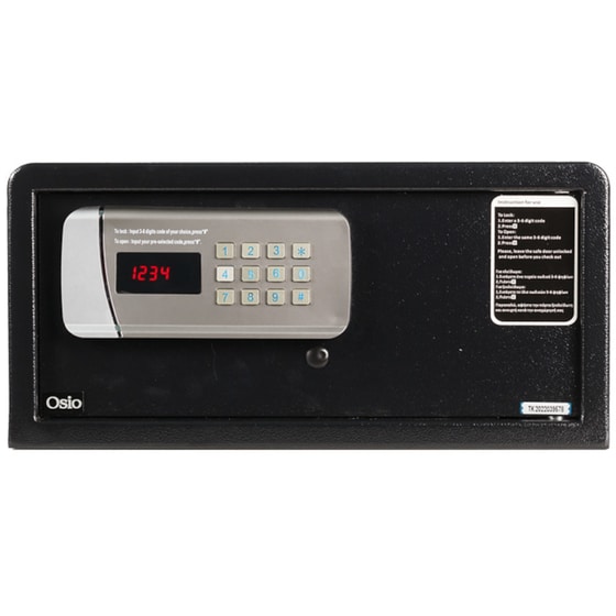 Χρηματοκιβώτιο Osio OSB-2042PBL με Πρίζα 20x42x34cm - Μαύρο image 2