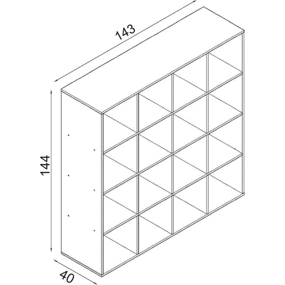Βιβλιοθήκη Ραφιέρα Επιδαπέδια Kitwood από Μελαμίνη 143x40x144cm - Λευκή image 2