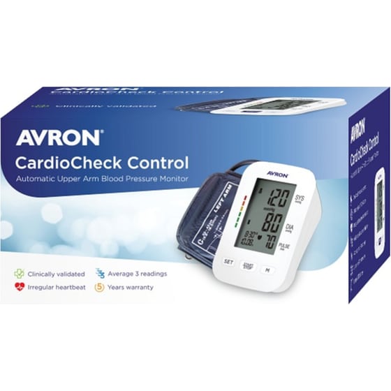 Ψηφιακό Πιεσόμετρο Μπράτσου AVRON CardioCheck Control με Aνίχνευση Aρρυθμίας Λευκό image 1