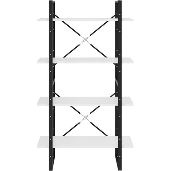 Βιβλιοθήκη VidaXL από Μοριοσανίδα 80x30x140cm - Λευκό/Μαύρο image 1