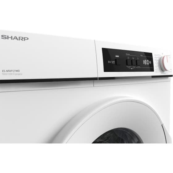 SHARP ES-NFA9121WD-GR 9 kg 1.200 Στροφές Λευκό Πλυντήριο Ρούχων image 3