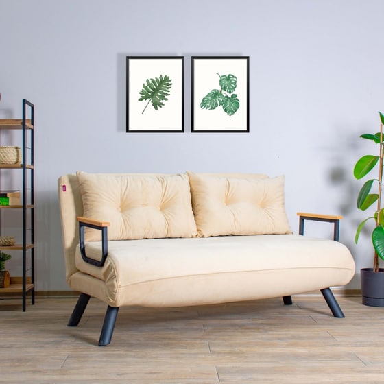Διθέσιος Καναπές 24Mall Comfort 133x78 cm - Μπεζ image 2