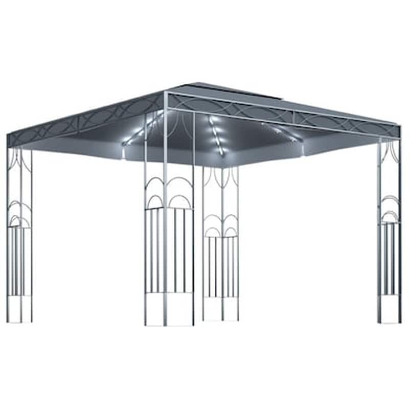 VIDAXL Κιόσκι Vidaxl Ατσάλι με Φώτα 300x300cm - Ανθρακί