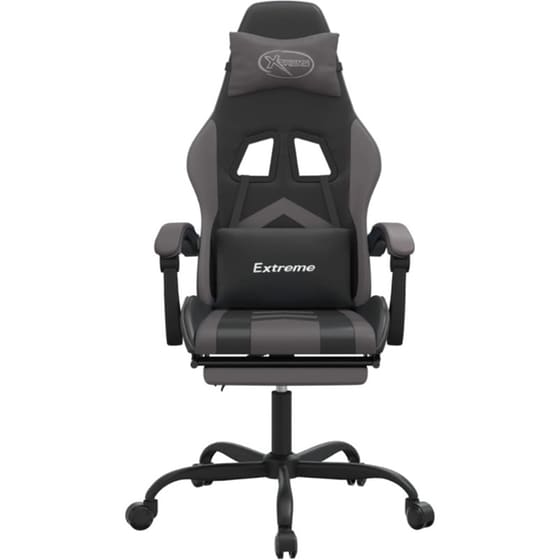 Καρέκλα Gaming VIDAXL 3143906 με Υποπόδιο από Τεχνητό Δέρμα - Μαύρο image 2