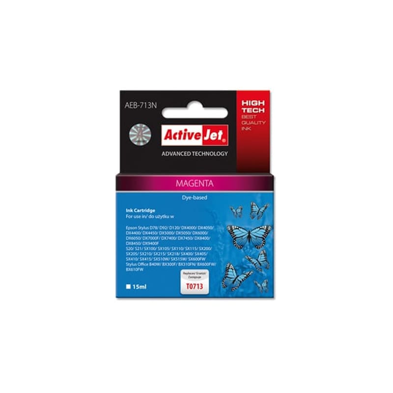 ACTIVEJET Συμβατό Epson T0713/T0893 Ματζέντα Μελάνι Εκτυπωτή AEB-713N