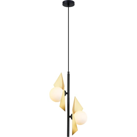 Φωτιστικό Οροφής Aca Decor Polygon G9 Μεταλλικό 26x42.5cm - Μαύρο/Κίτρινο image 0