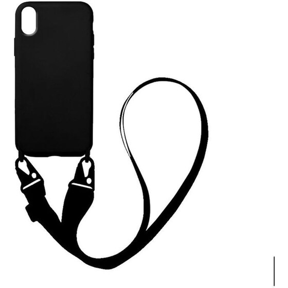 Θήκη Apple iPhone XS Max - Sonique Carryhang Liquid Silicone Strap - Μαύρο image 0