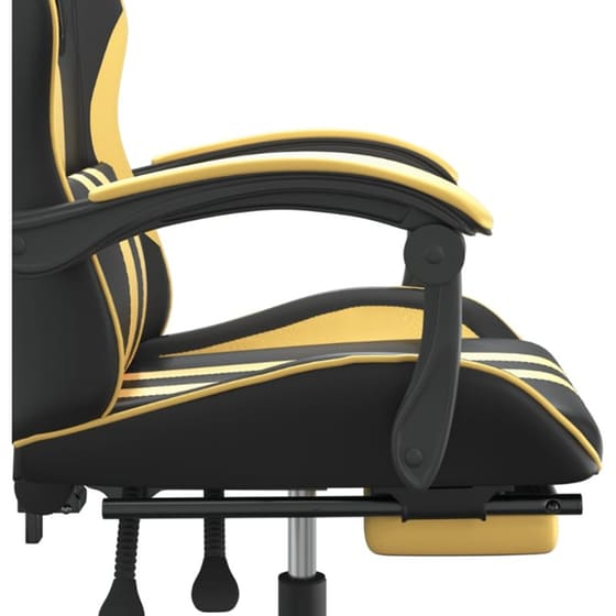 Καρέκλα Gaming VIDAXL 349533 με Υποπόδιο από Τεχνητό Δέρμα - Μαύρο image 6