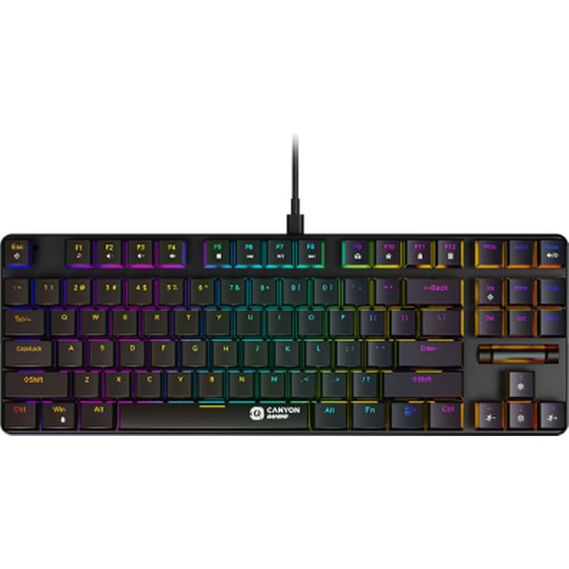 Canyon Cometstrike GK-50 Gaming Ενσύρματο Πληκτρολόγιο RGB (US) - Μαύρο