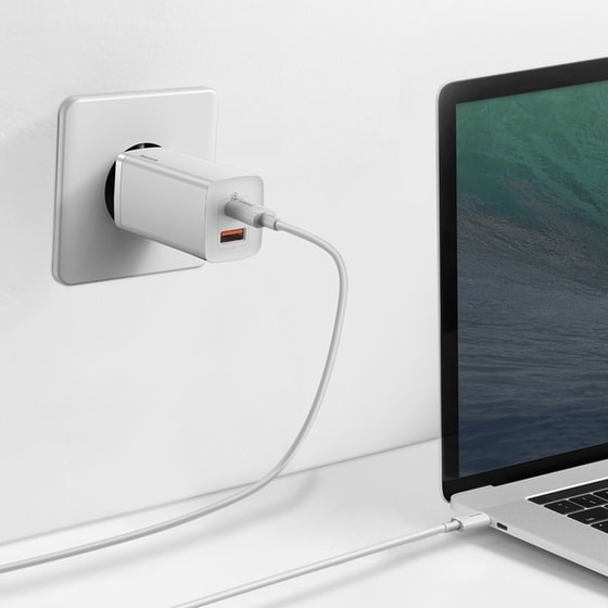 Φορτιστής Πρίζας Baseus GaN2 Lite 2 port Usb-C,Usb 65W - White image 7
