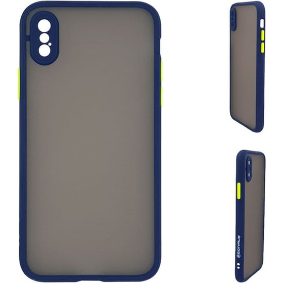 Θήκη Apple iPhone X / iPhone XS - Sonique Color Button Bumper - Μπλε image 0