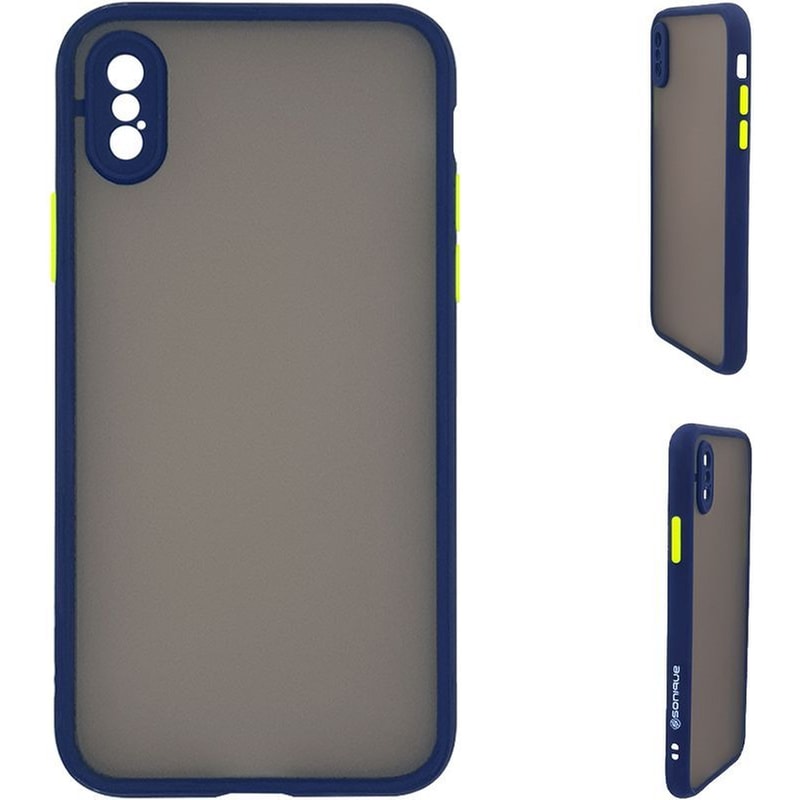 SONIQUE Θήκη Apple iPhone X / iPhone XS - Sonique Color Button Bumper - Μπλε