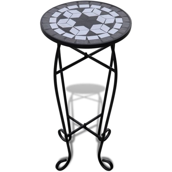 Τραπέζι Εξωτερικού Χώρου VidaXL από Σίδηρο φ30x60 cm - Λευκό/Μαύρο image 0