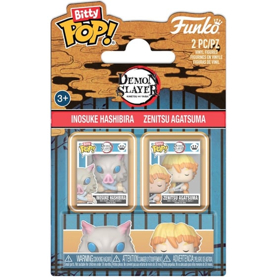 Funko Bitty Pop! 2-Pack: Demon Slayer - Inosuke Hashibira & Zenitsu Agatsuma Vinyl Figures image 0
