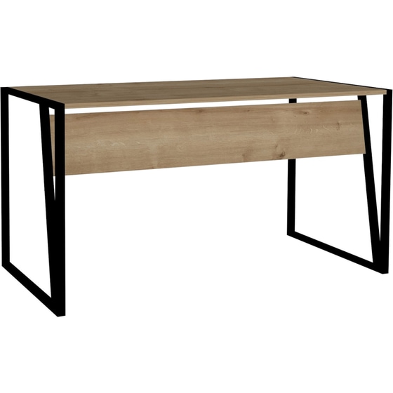 Γραφείο Μελέτης 24Mall Lettera από Μοριοσανίδα 140x70x74cm - Μαύρο/Μπεζ image 0