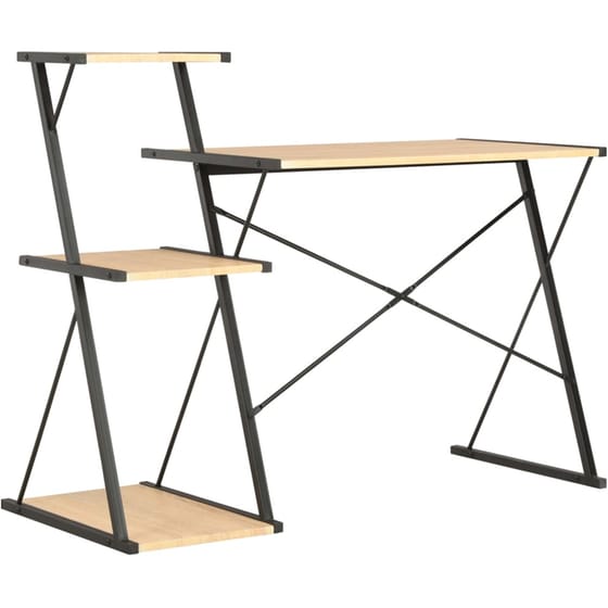 Γραφείο Βιβλιοθήκη VidaXL από Μοριοσανίδα 116x50cm - Δρυς/Μαύρο image 3