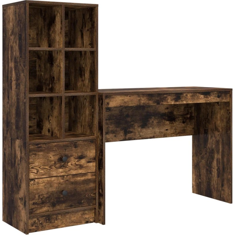 Γραφείο VidaXL 145,5x40x127 cm - Καπνιστή Δρυς (2 τεμ.)