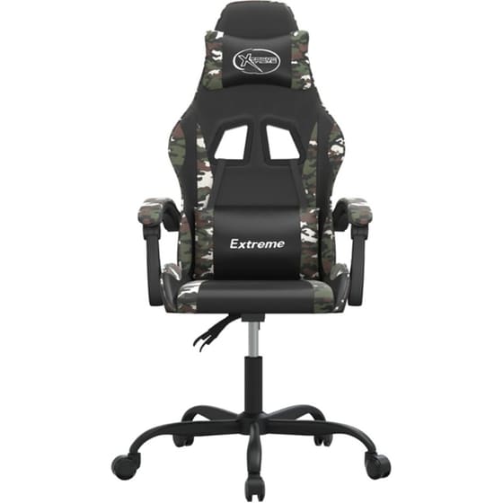 Καρέκλα Gaming VIDAXL 3143877 με Υποπόδιο από Τεχνητό Δέρμα - Μαύρο image 2