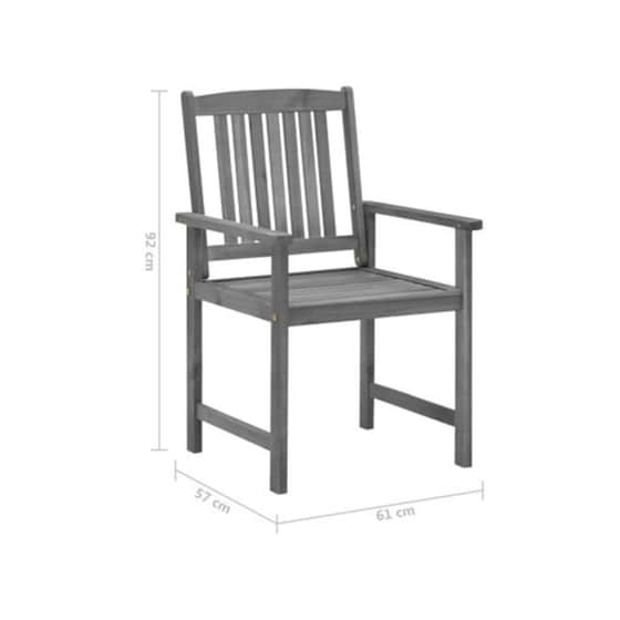 Σετ Καρέκλες κήπου VIidaXL Ξύλινες 4 τμχ- Γκρι/Μπορντό image 2