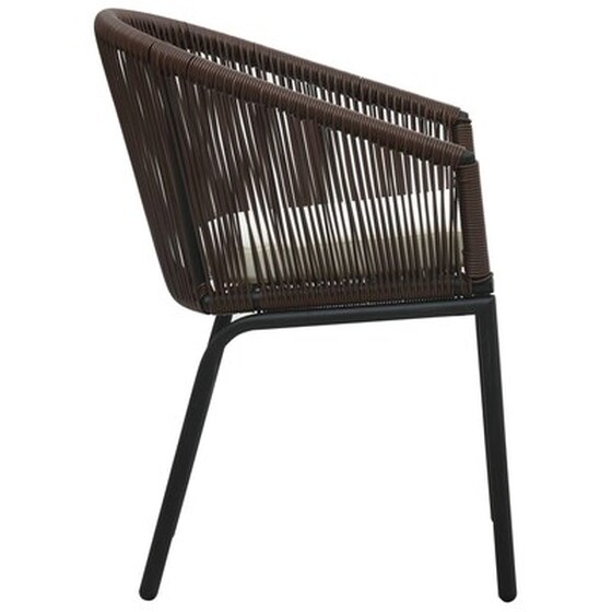 Καρέκλες Κήπου Vidaxl από Ρατάν Pvc 2 Τεμ. 58x58x78cm - Καφέ image 4