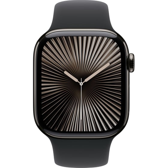 Apple Watch Series 10 GPS + Cellular 42mm Slate Titanium Case with Black Sport Band - S/M image 2