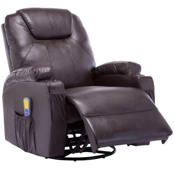 Πολυθρόνα Μασάζ VidaXL Ανακλινόμενη από Συνθετικό Δέρμα - Καφέ image 3