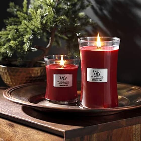 Woodwick Medium Hourglass Scented Candle | Cinnamon Chai | With Crackling Wick image 2