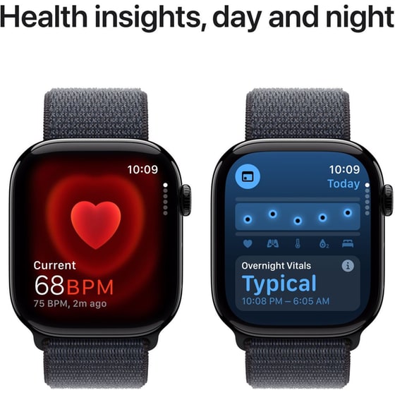 Apple Watch Series 10 GPS + Cellular 42mm Jet Black Aluminum Case with Ink Sport Loop image 3