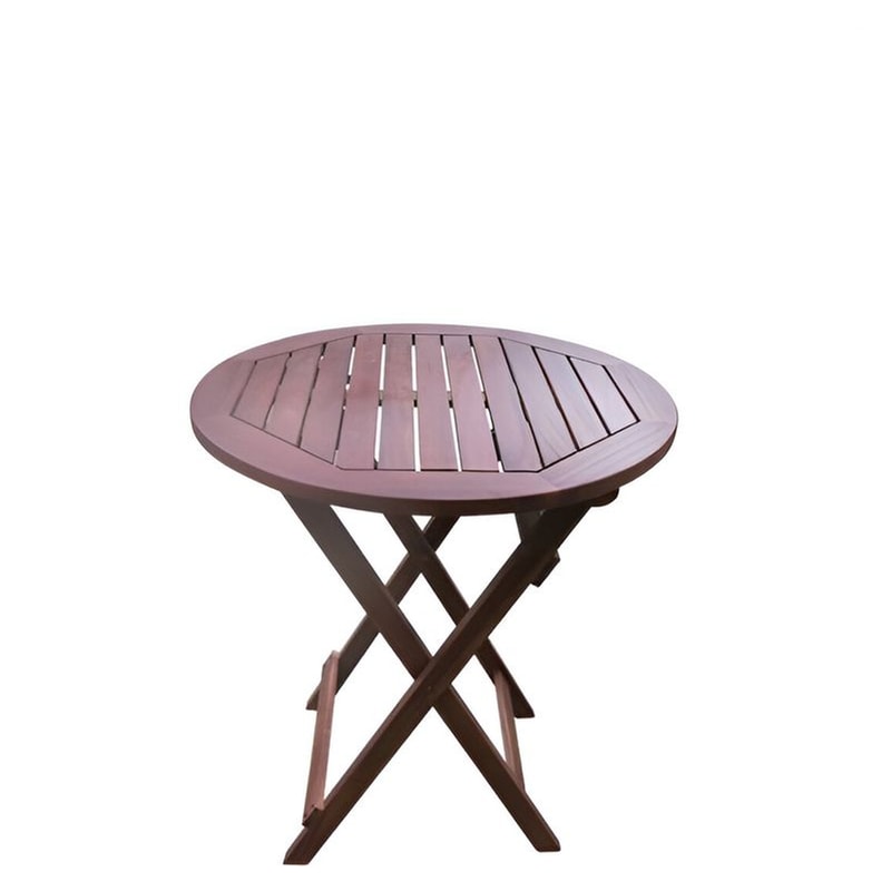 WOODWELL Τραπέζι Εξωτερικού Χώρου Woodwell Πλαστικό Φ60 cm - Καφέ