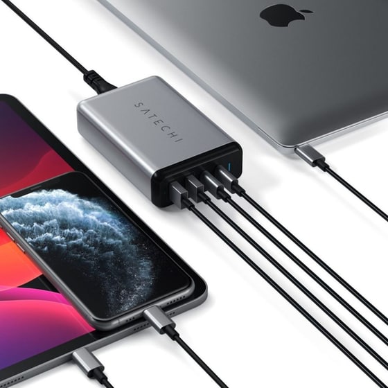 Φορτιστής Πρίζας Satechi 3port 2x Usb-C, Usb 100W - Space Grey image 2