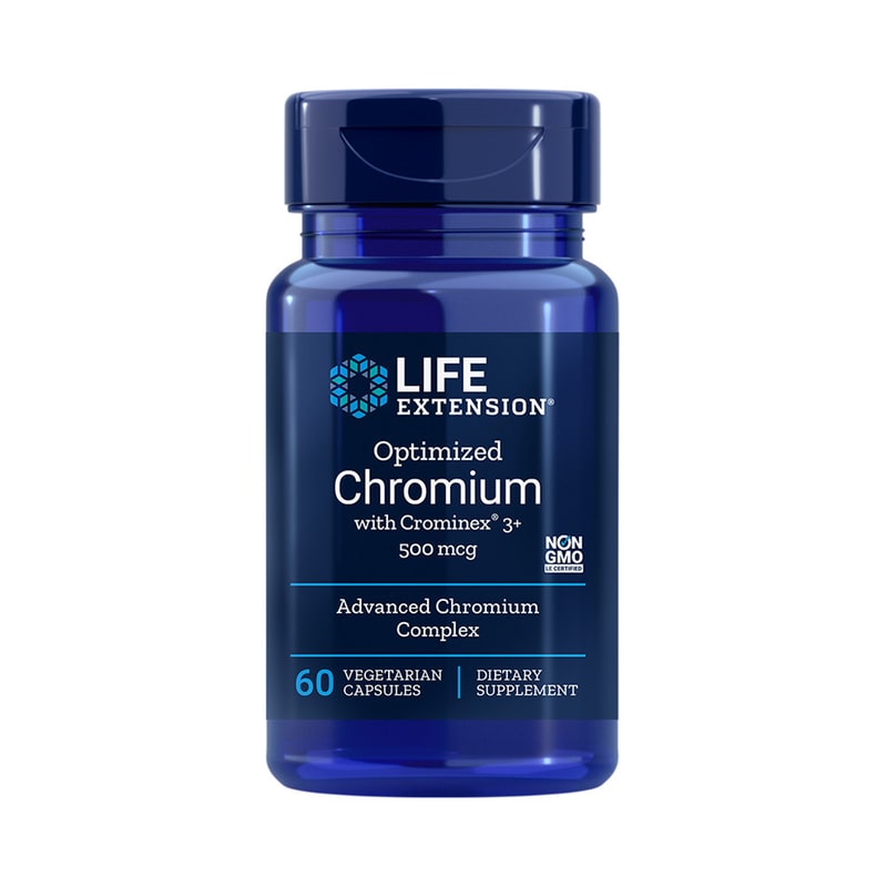 LIFE EXTENSION Συμπλήρωμα Διατροφής Life Extension Optimized Chromium Με Crominex 3+ 500mcg - 60 Κάψουλες