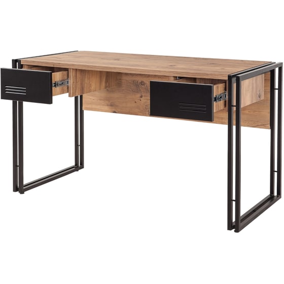 Γραφείο Μελέτης 24Mall Mondo Atlantic Pine από Μοριοσανίδα 139x60x75 cm - Μαύρο/Καφέ image 2