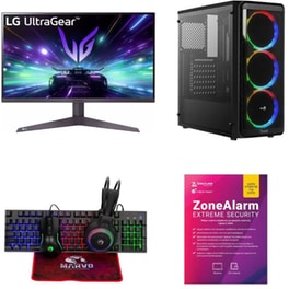 Bundle Desktop Quest Play (Ryzen 5-5600G/16GB/500GB SSD/Radeon Vega 7 Graphics/Win11Home) + LG Gaming Monitor 27'' 27GS50F FHD VA 180Hz 1ms  + Σετ Gaming 4 in 1 CM416 + Antivirus Checkpoint