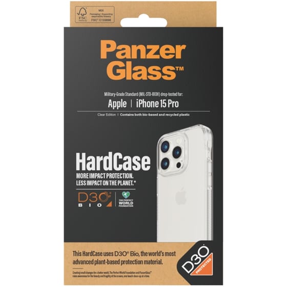 Θήκη Apple iPhone 15 Pro - PanzerGlass Hardcase with D30 - Διάφανο image 1
