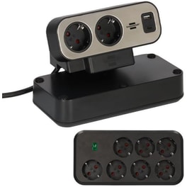Brennenstuhl 150135 9 Θέσεων με USB - Μαύρο