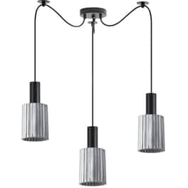 Φωτιστικό Οροφής Τρίφωτο Homelighting 77-8485 Γυάλινο/Μεταλλικό - Μαύρο/Γκρι