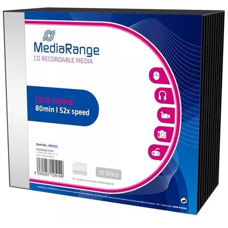 MEDIARANGE Δίσκοι CD/DVD MediaRange CD-R 700 MB - 10τμχ