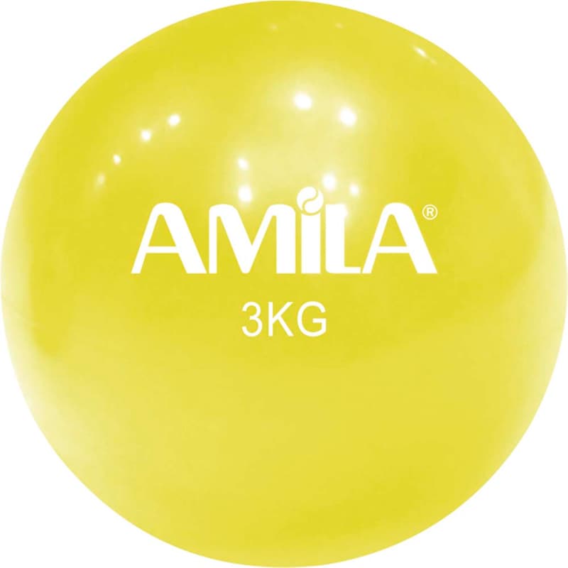 Μπάλα Γυμναστικής Amila 3 kg 14 cm από PVC - Κίτρινη