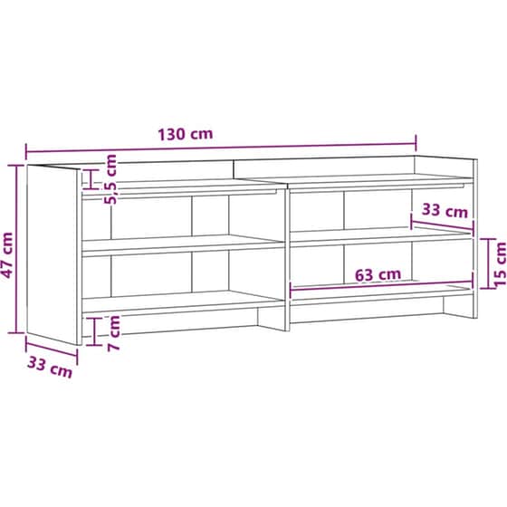 Έπιπλο Τηλεόρασης VidaXL 135 x 33 x 47 cm - Artisan Δρυς image 8
