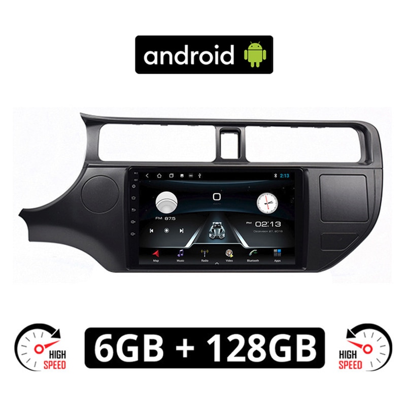 Ηχοσύστημα ΟΕΜ με Οθόνη Αφής 9 Android, GPS, Wi-Fi, Bluetooth - 6GB/128GB για KIA RIO (2012 - 2015) - Μαύρο