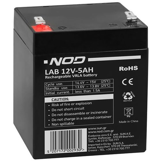 Nod Lab 12v5ah Lead Acid Battery image 0